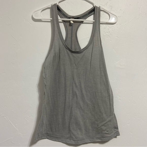 Under Armour Racerback Tank  T Shirt Athletic Women's Medium Gray Activewear - Picture 1 of 4